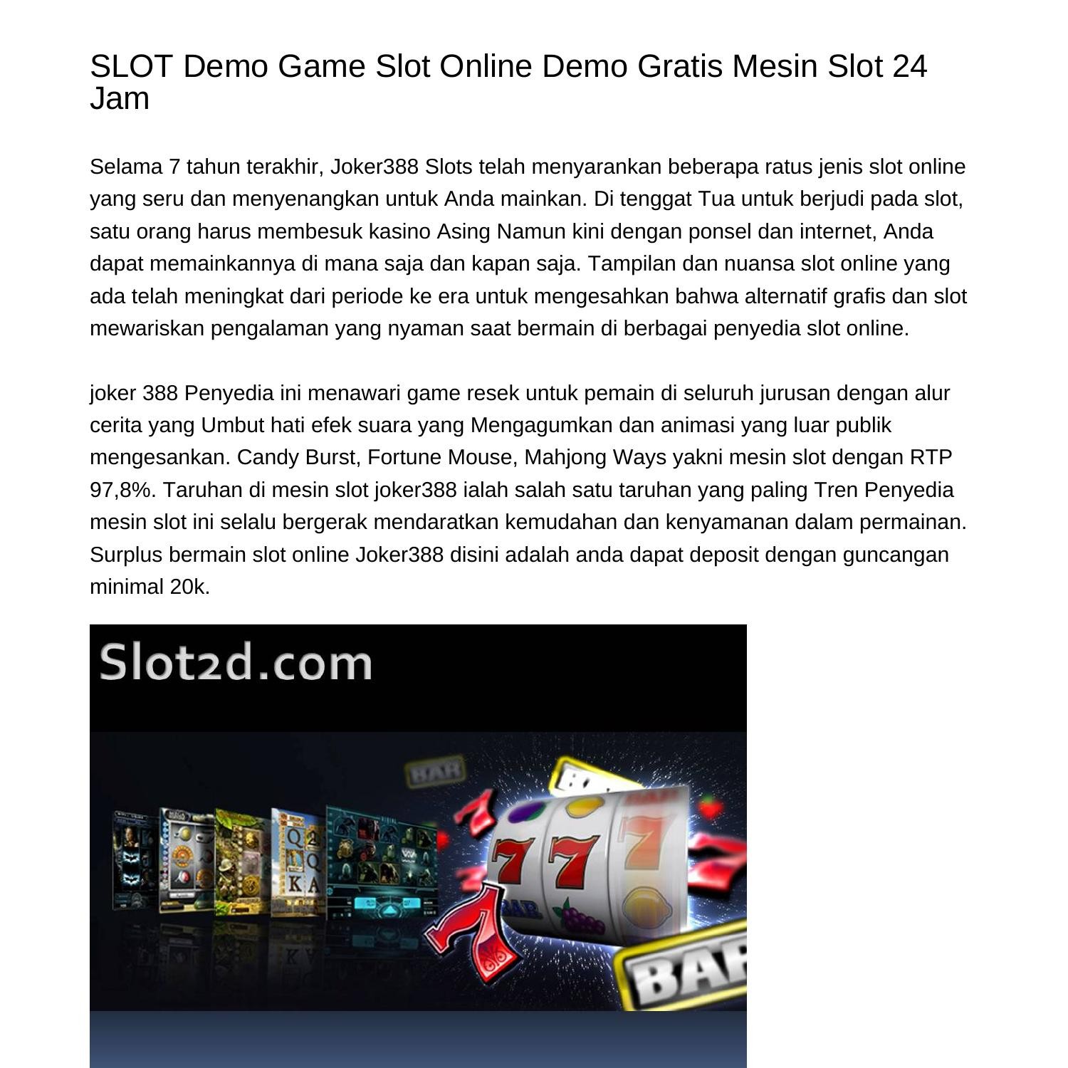 Coba Demo Slot Gratis! Menangkan Jackpot Tanpa Deposit